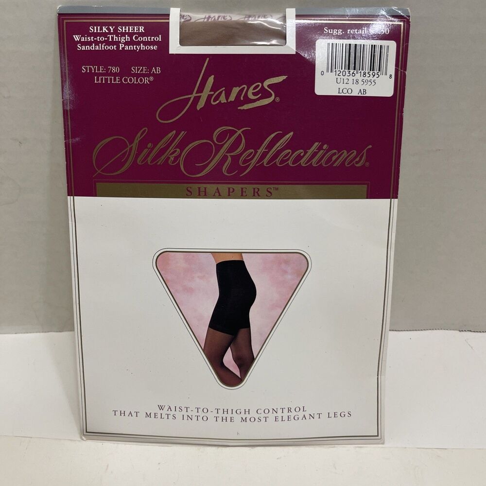 Hanes Silk Reflections Panty Hose Size AB Sandlefoot Silky Sheer Shapers